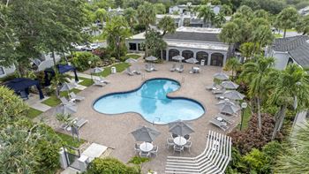 Resort inspired pool with sun deck